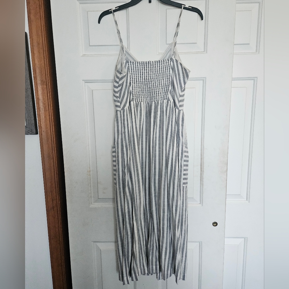 American Eagle L Striped Button-Down Midi Dress - image 2